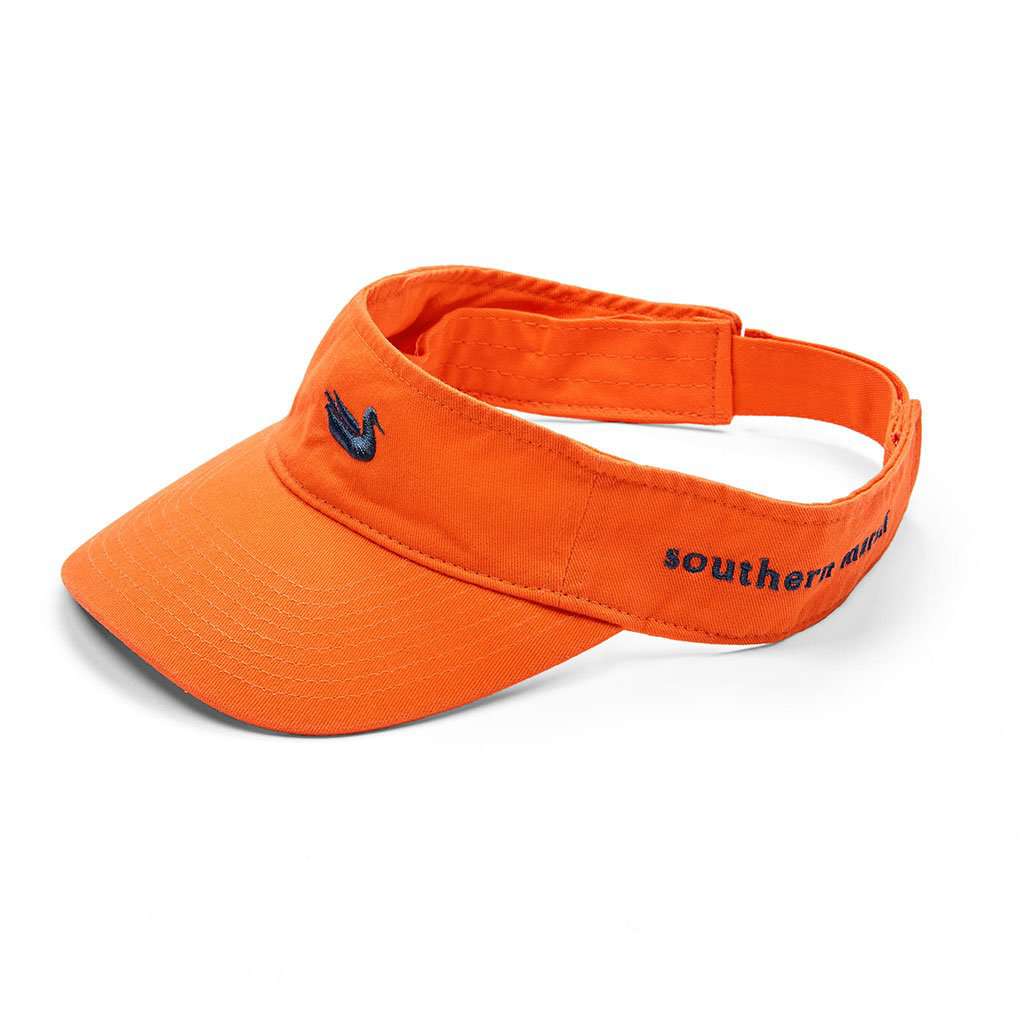 Visor in Orange with Navy Duck by Southern Marsh - Country Club Prep
