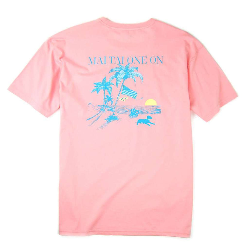 Southern Proper Mai Tai One On Tee in Porch Pink Country Club Prep