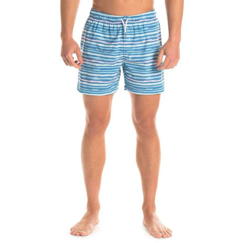 Bermuda Swim Trunks in Waverunner by The Southern Shirt Co.. - Country Club Prep