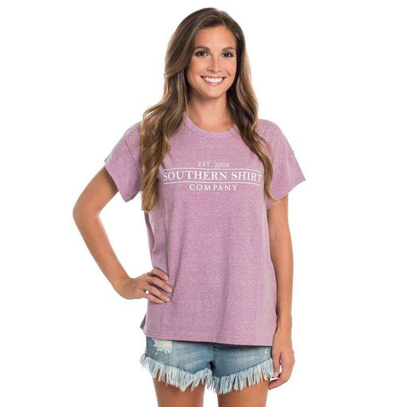 Comfy Crewneck SS in Mulberry by The Southern Shirt Co.. - Country Club Prep
