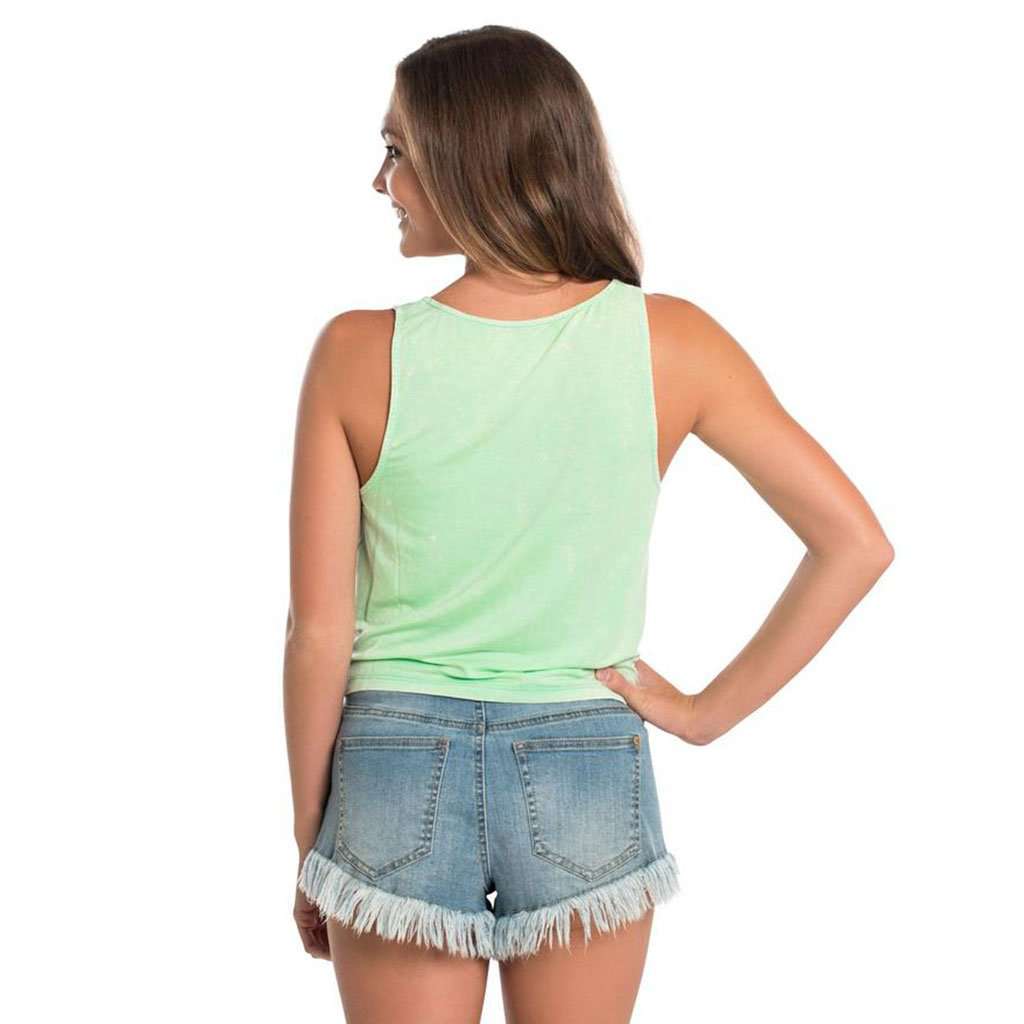 Ellie Tie Waist Tank in Lucite Green by The Southern Shirt Co. - Country Club Prep