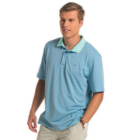 Hilton Stripe Polo in Ocean Breeze by The Southern Shirt Co.. - Country Club Prep