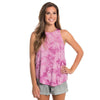 Marbled Hi-Neck Tank in Fuchsia Pink by The Southern Shirt Co. - Country Club Prep