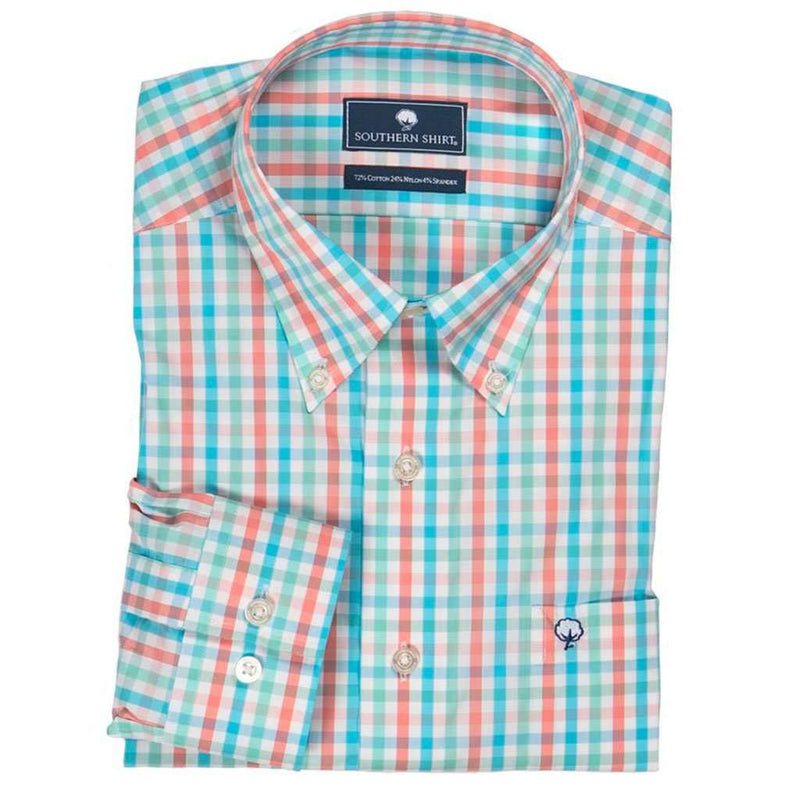 Palmetto Check Button Down in Havana by The Southern Shirt Co.. - Country Club Prep