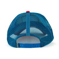 Patch Trucker Hat in American Beauty by The Southern Shirt Co.. - Country Club Prep