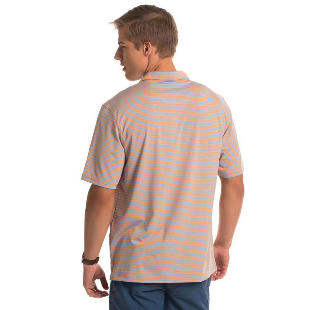 Perdido Stripe Polo in Washed Apricot by The Southern Shirt Co.. - Country Club Prep