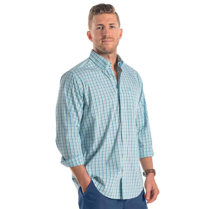 Sandpiper Plaid Button Down in Cendre Blue by The Southern Shirt Co.. - Country Club Prep