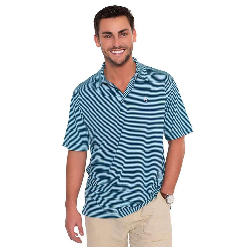 Shearwater Stripe Polo in Blue Tint by The Southern Shirt Co.. - Country Club Prep