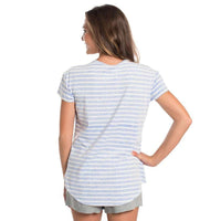 Striped Ali Vneck SS in Vista Blue by The Southern Shirt Co.. - Country Club Prep