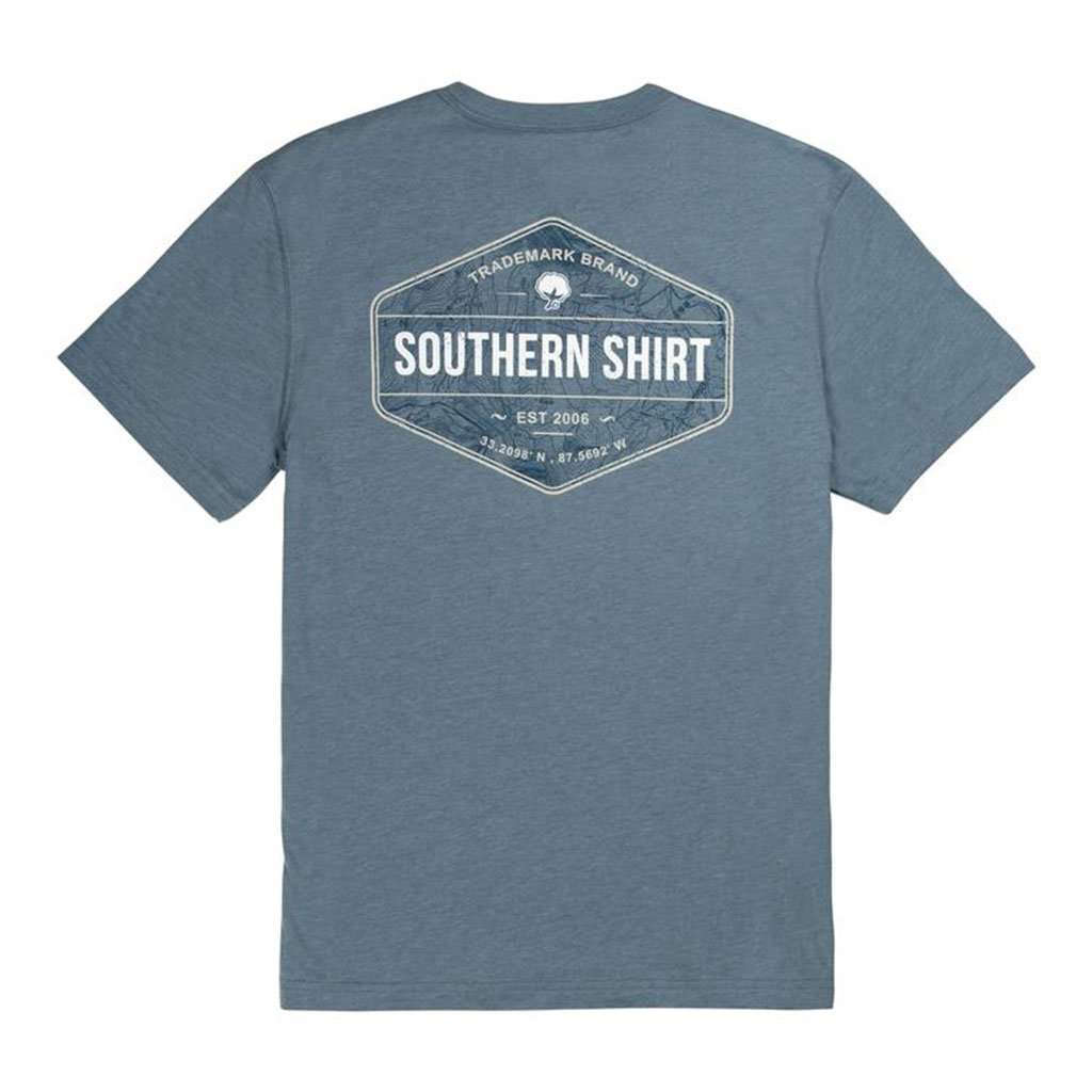 Topo Trademark Badge SS in Captain Blue by The Southern Shirt Co.. - Country Club Prep