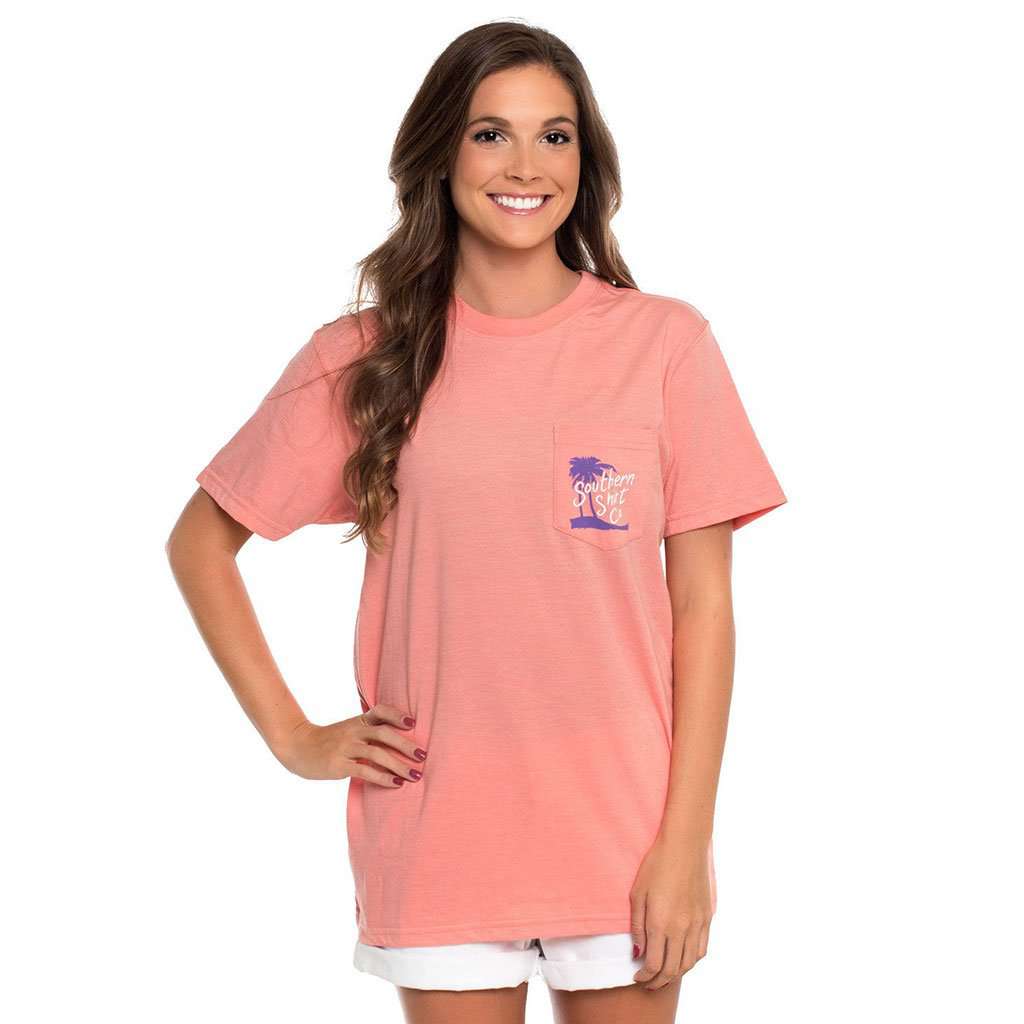Tropical Adventure Heather SS in Heather Peach by The Southern Shirt Co.. - Country Club Prep