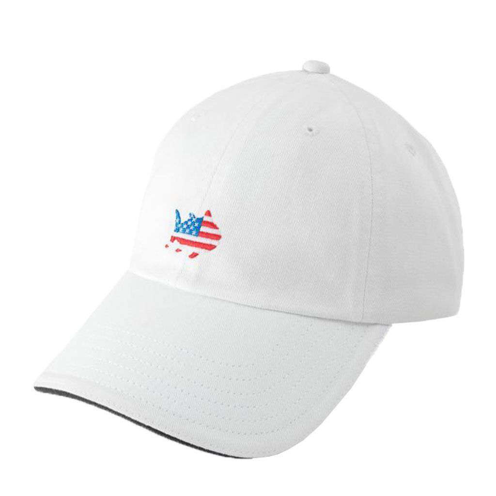 American Flag Skipjack Hat in White by Southern Tide - Country Club Prep