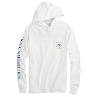 Diamond Hoodie Long Sleeve T-Shirt in Classic White by Southern Tide - Country Club Prep