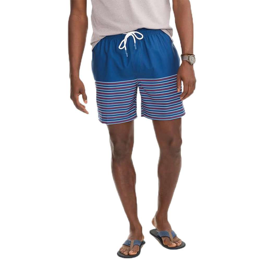 Fireworks Stripe Swim Trunks by Southern TIde - Country Club Prep