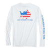 Flag Skipjack Long Sleeve Performance T-Shirt in White by Southern Tide - Country Club Prep
