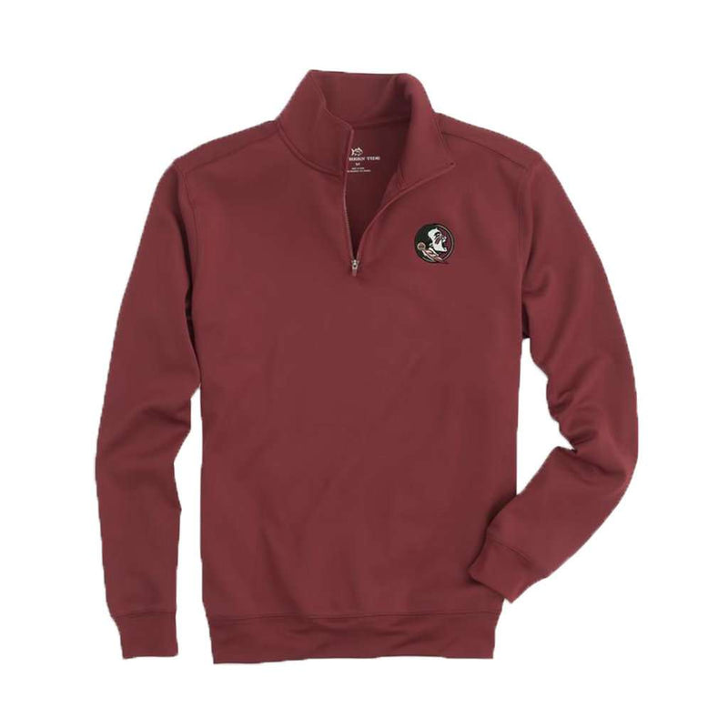 Florida State Gameday Performance Skipjack 1/4 Zip Pullover in Chianti by Southern Tide - Country Club Prep