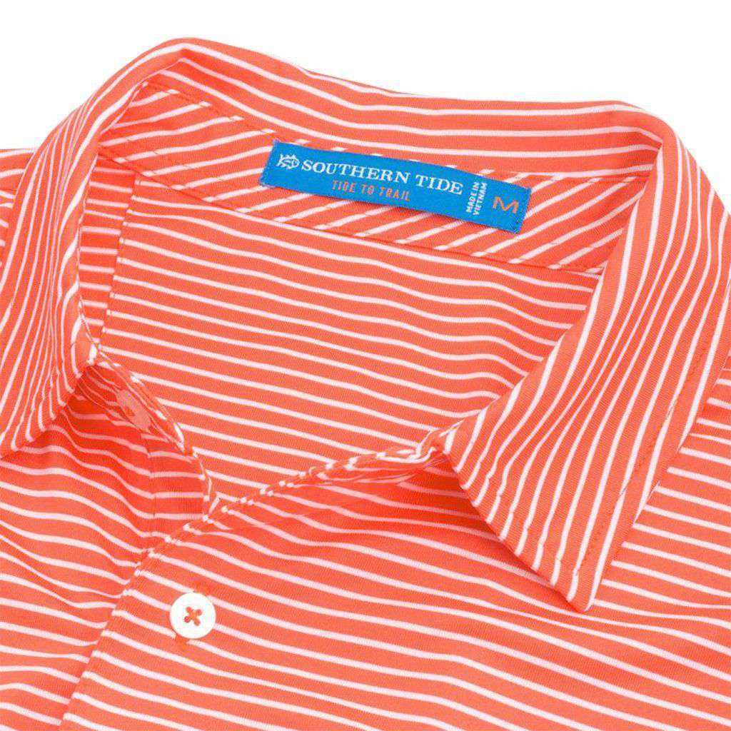 Clemson Tigers Striped Performance Polo Shirt by Southern Tide - Country Club Prep