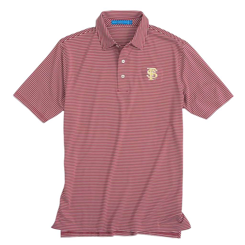 Florida State Seminoles Striped Performance Polo Shirt by Southern Tide - Country Club Prep