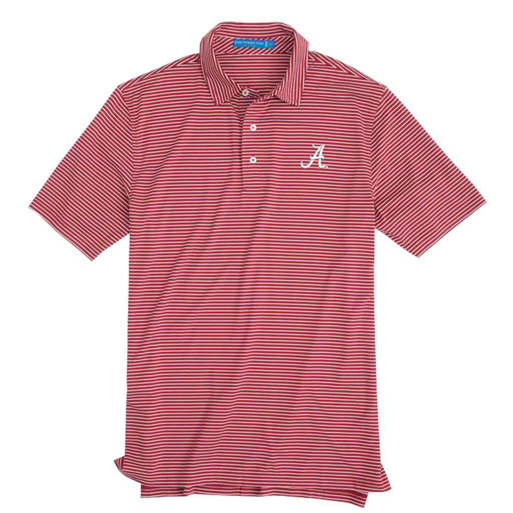 Alabama Crimson Tide Striped Performance Polo Shirt by Southern Tide - Country Club Prep