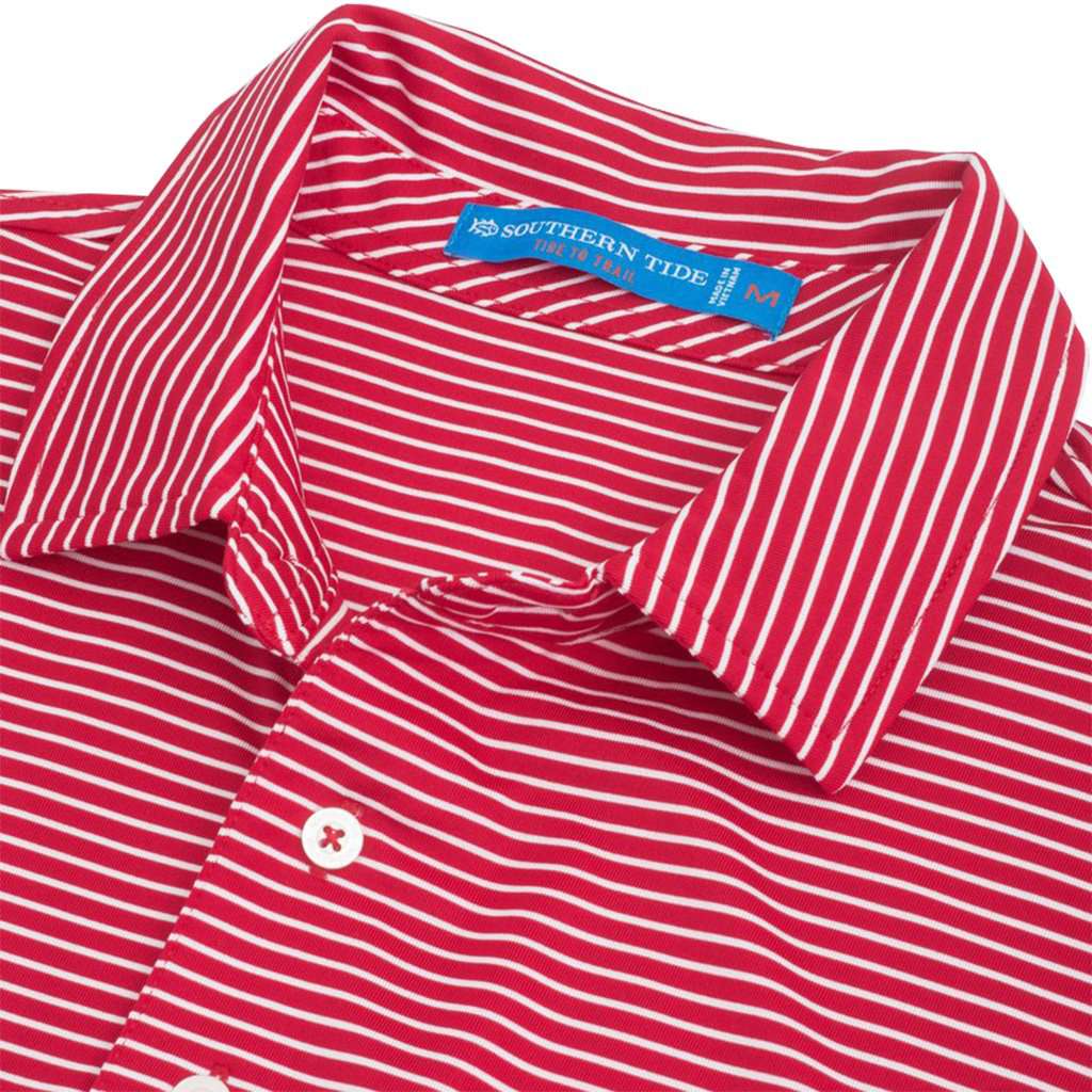 Georgia Bulldogs Striped Performance Polo Shirt (G Logo) by Southern Tide - Country Club Prep