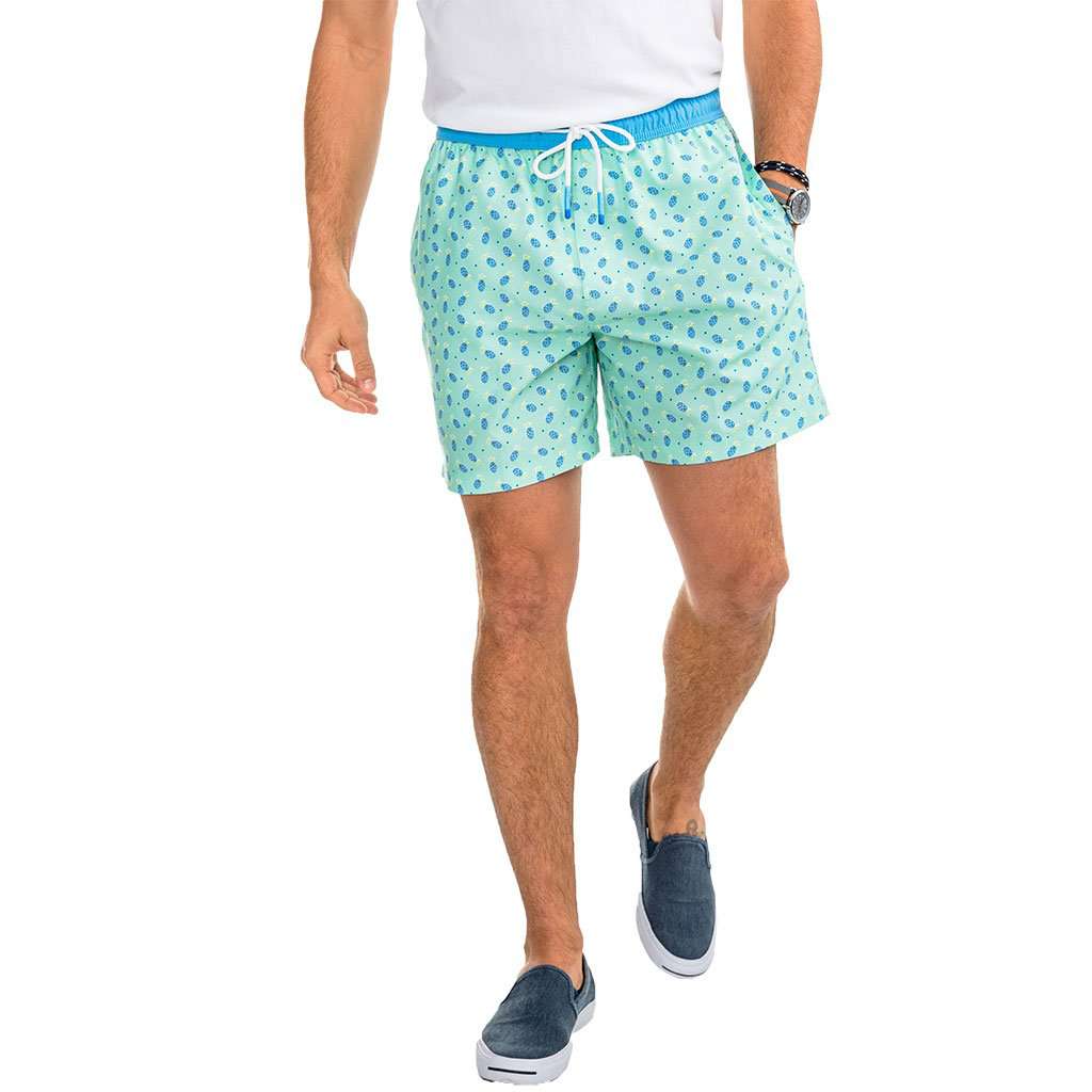 Island Root Swim Trunks in Offshore Green by Southern Tide - Country Club Prep