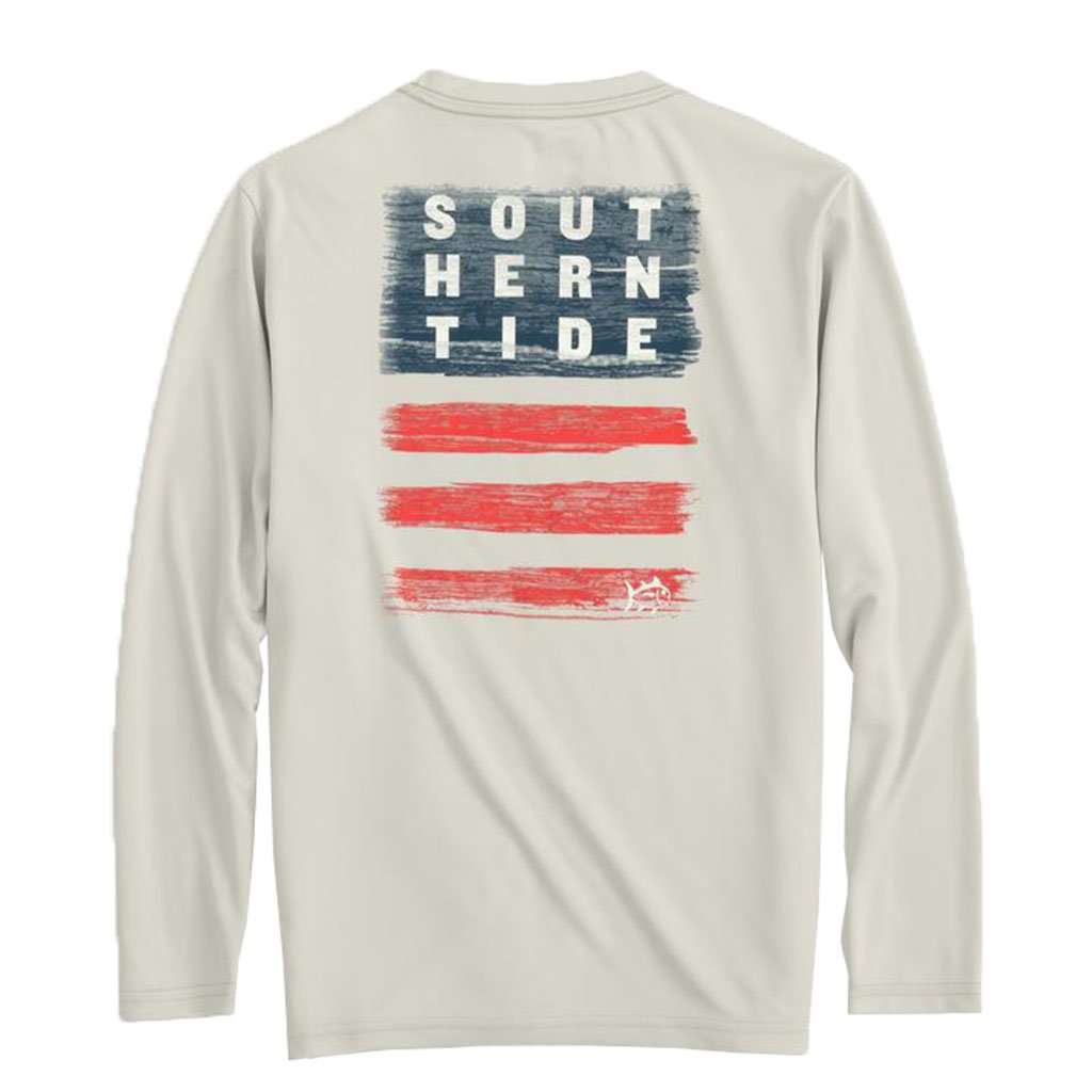 Kids Wood Flag Long Sleeve Performance T-Shirt by Southern Tide - Country Club Prep