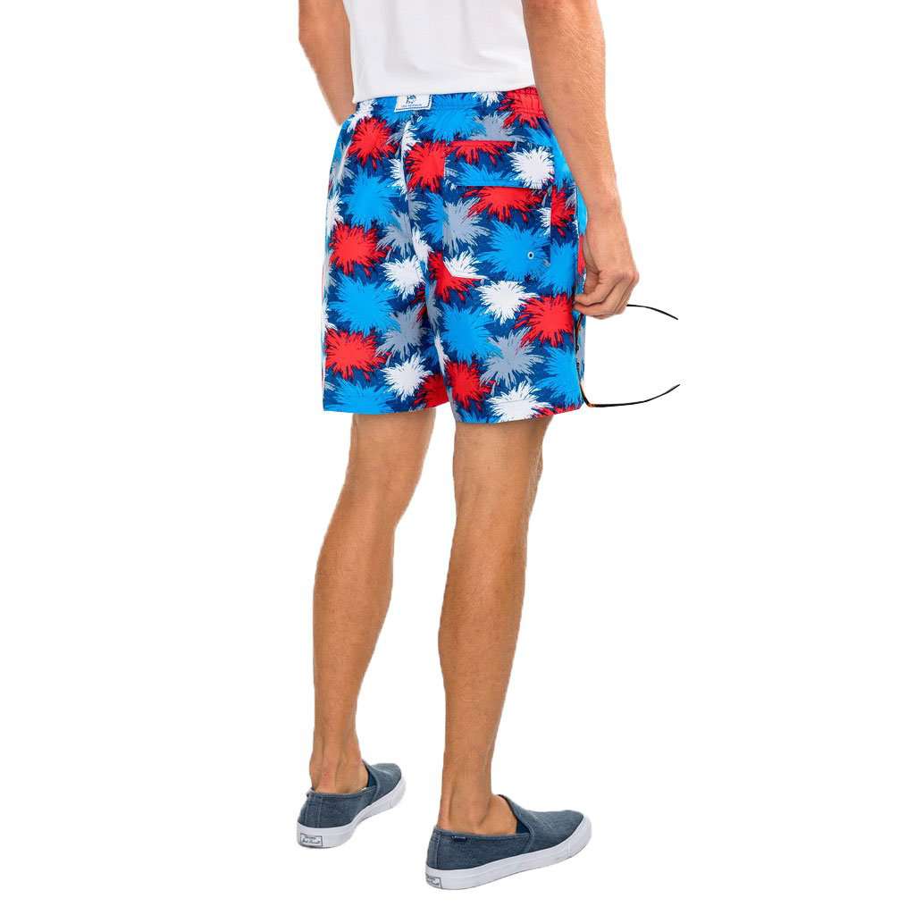 Fireworks Swim Trunks in Seven Seas Blue by Southern Tide - Country Club Prep