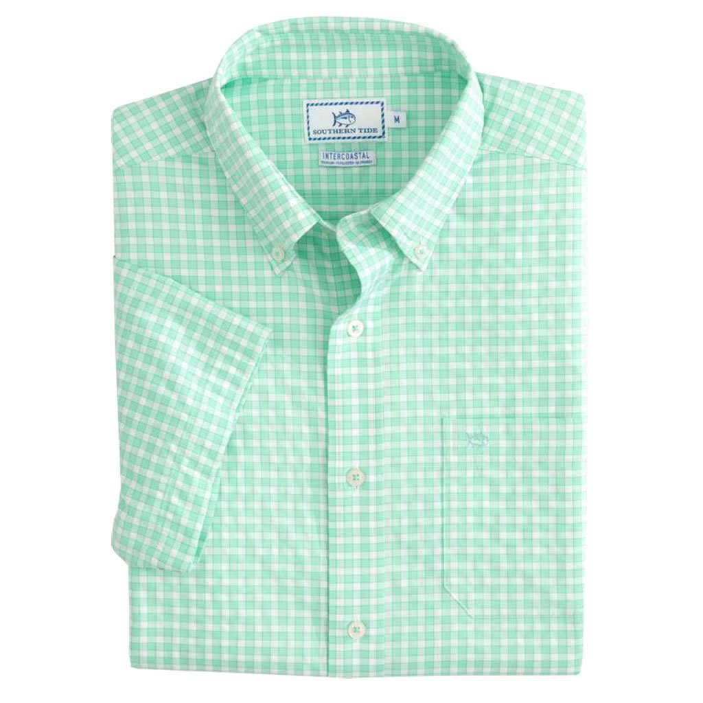 Lucayan Gingham Intercoastal Short Sleeve Button Down by Southern Tide - Country Club Prep
