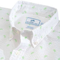 Pick Up Limes Seersucker Short Sleeve Button Down by Southern Tide - Country Club Prep