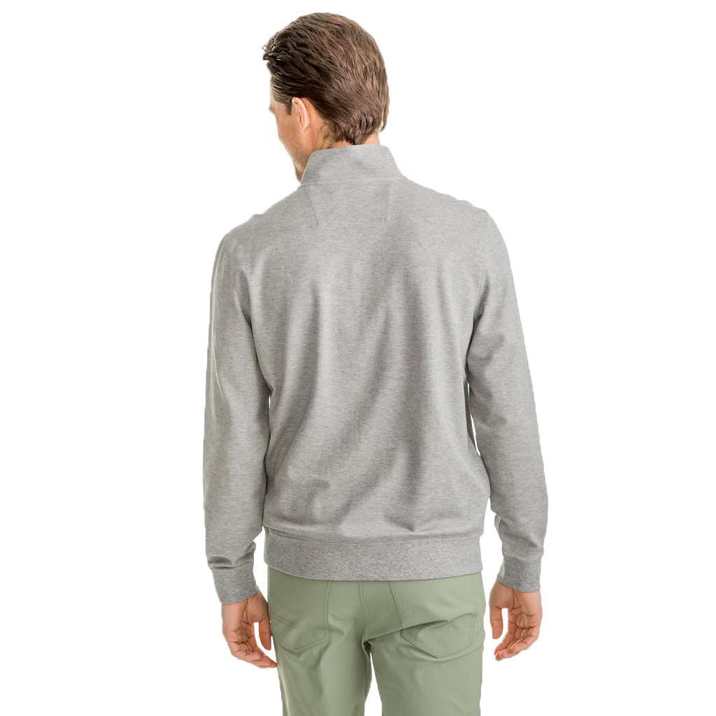 Skipjack Pique 1/4 Zip Pullover in Heather Grey by Southern Tide - Country Club Prep
