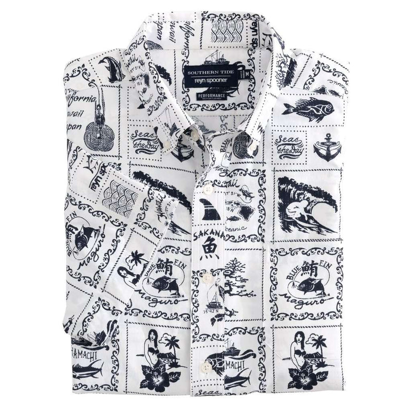 Reyn Spooner Bandana Print Intercoastal Performance Short Sleeve Shirt by Southern Tide - Country Club Prep