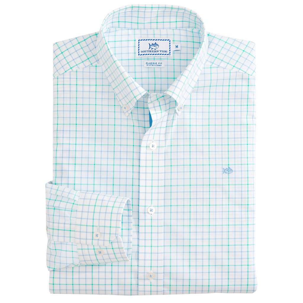 Salt Clay Tattersall Sport Shirt in Ocean Channel by Southern Tide - Country Club Prep
