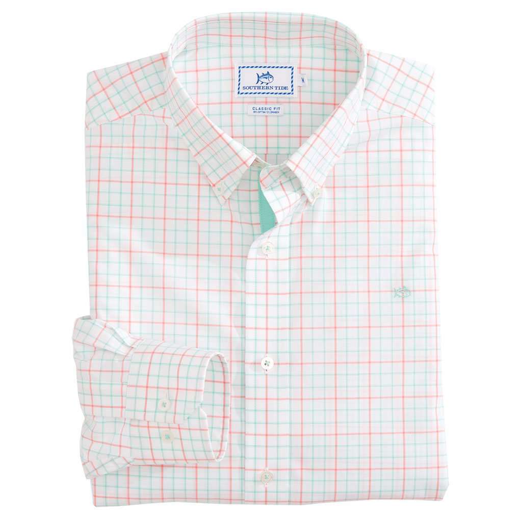 Salt Clay Tattersall Sport Shirt in Offshore Green by Southern Tide - Country Club Prep