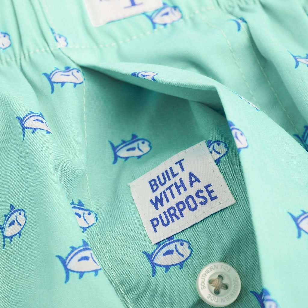 Skipjack Boxer in Offshore Green by Southern Tide - Country Club Prep