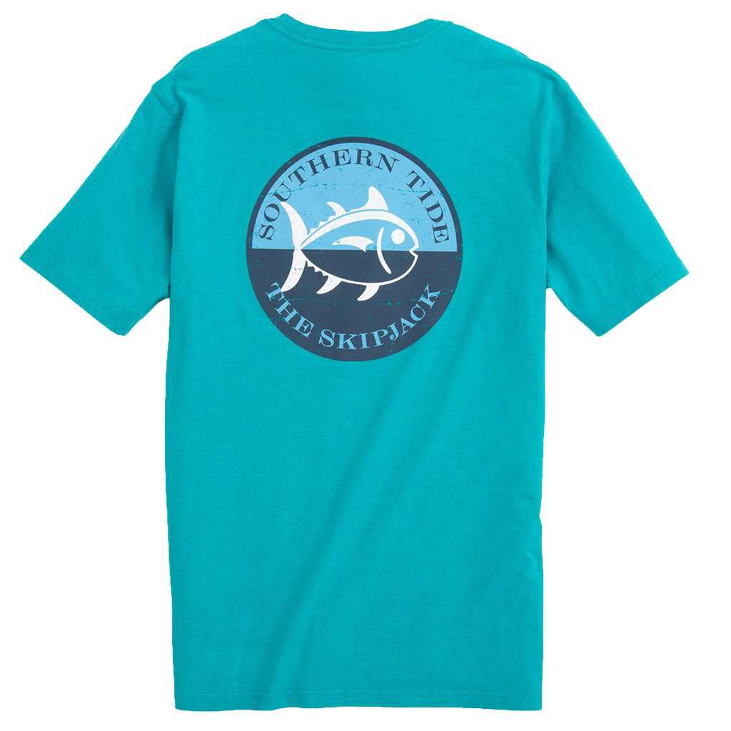 Skipjack Stamp T-Shirt in Tidal Wave by Southern Tide - Country Club Prep