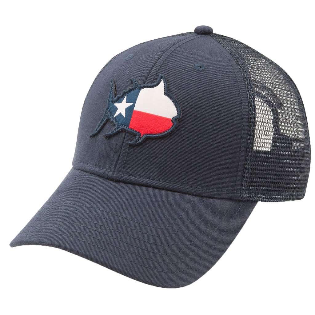 Skipjack State Trucker Hat - TX in Navy by Southern Tide - Country Club Prep