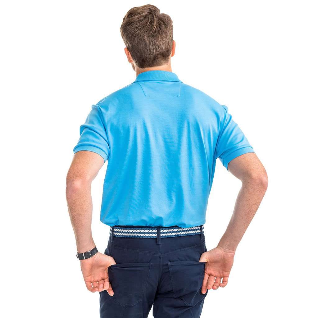Sugar Mill Gingham Placket Polo in Ocean Channel by Southern Tide - Country Club Prep