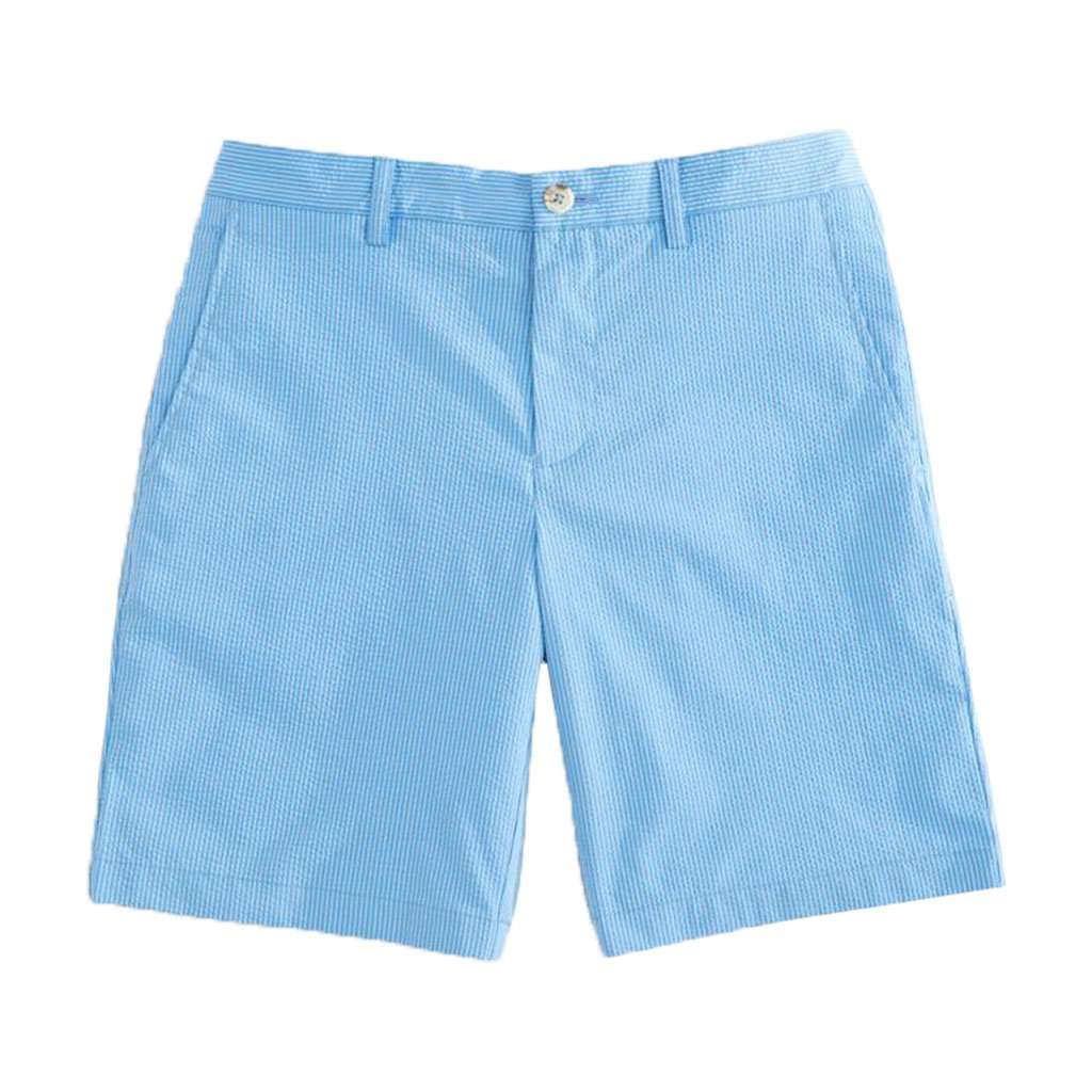 Tonal Seersucker Skipjack Short in Ocean Channel by Southern Tide - Country Club Prep