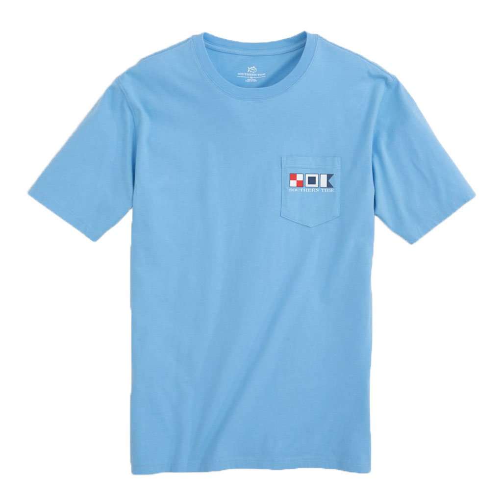 We The People Flag T-Shirt in Ocean Channel by Southern Tide - Country Club Prep