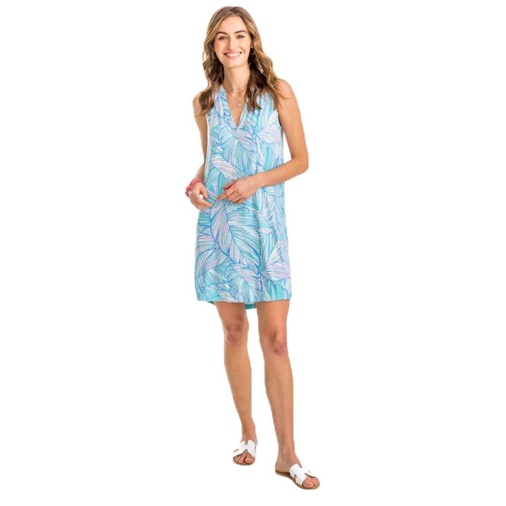 Jamie Palm Print V-Neck Sleeveless Dress by Southern Tide - Country Club Prep