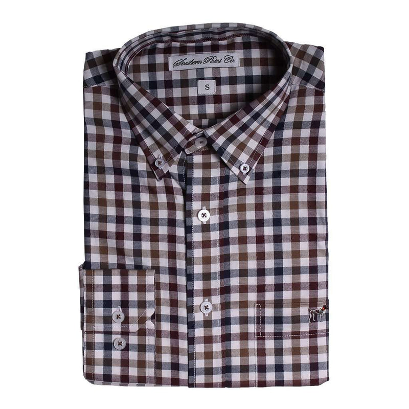 The Hadley Shirt in Navy and Olive Check by Southern Point - Country Club Prep