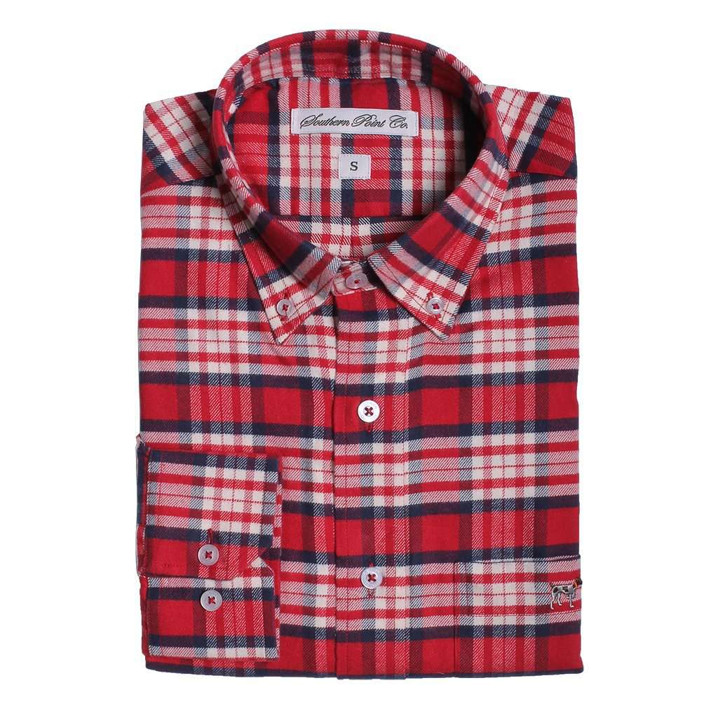 Plantation Flannel in Red and White Plaid by Southern Point - Country Club Prep