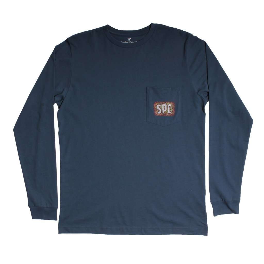 Watercolor Dog Long Sleeve Tee in Vintage Navy by Southern Point - Country Club Prep