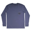 Lucky Dog Trademark Long Sleeve Tee in Slate by Southern Point - Country Club Prep