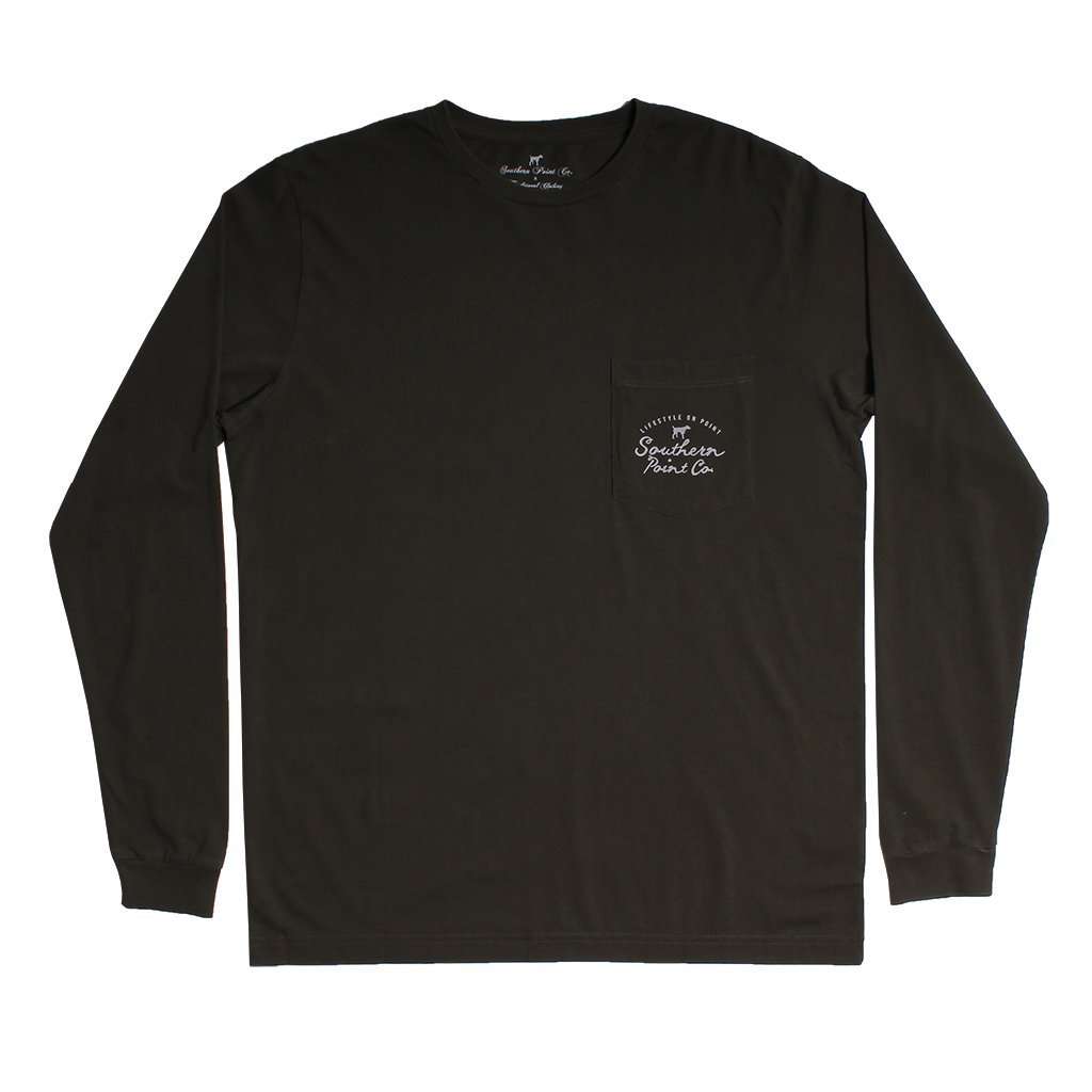 Hunting Dog Long Sleeve Tee in Moss by Southern Point - Country Club Prep