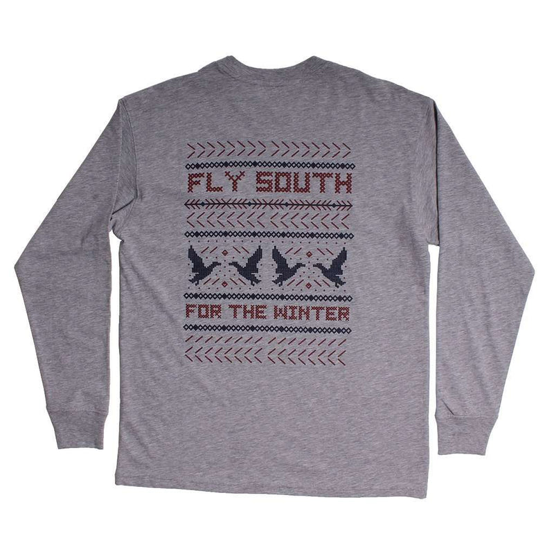Fly South Long Sleeve Tee in Grey by Southern Proper - Country Club Prep