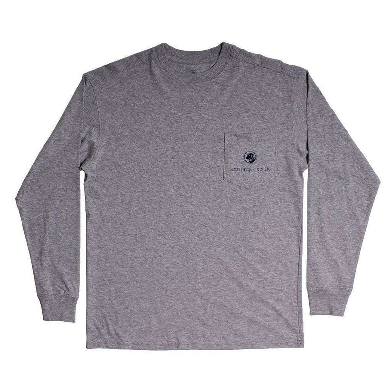 Deck Yourself Long Sleeve Tee in Grey by Southern Proper - Country Club Prep