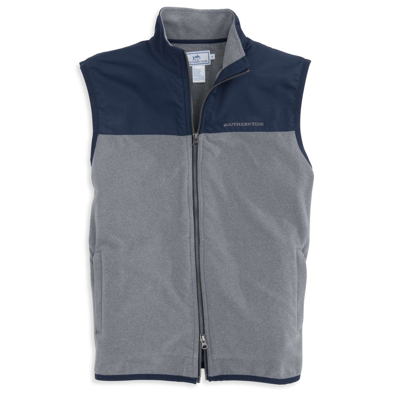 Navigational Fleece Vest in Steel Grey by Southern Tide - Country Club Prep