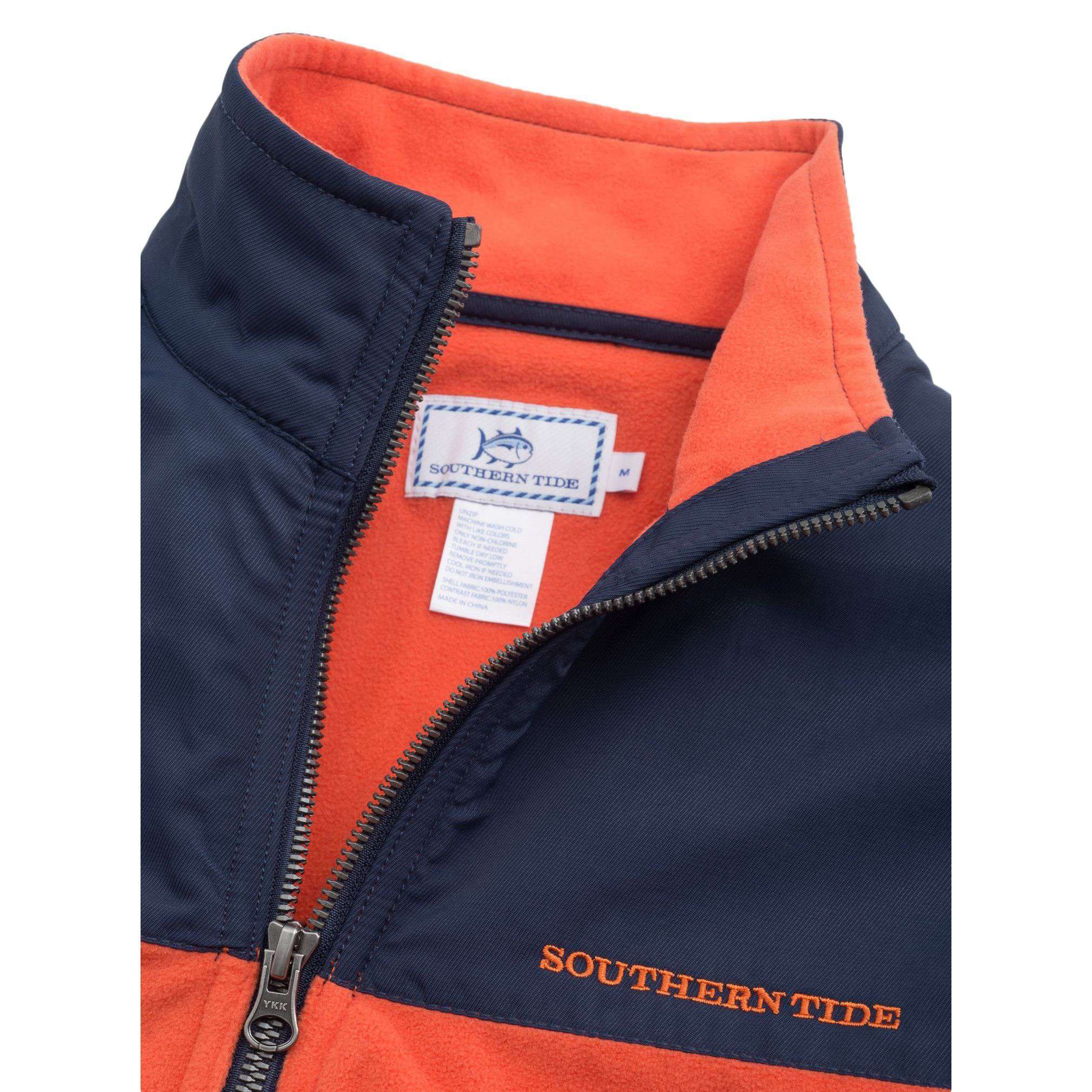 Navigational Fleece Vest in Orange Sky by Southern Tide - Country Club Prep