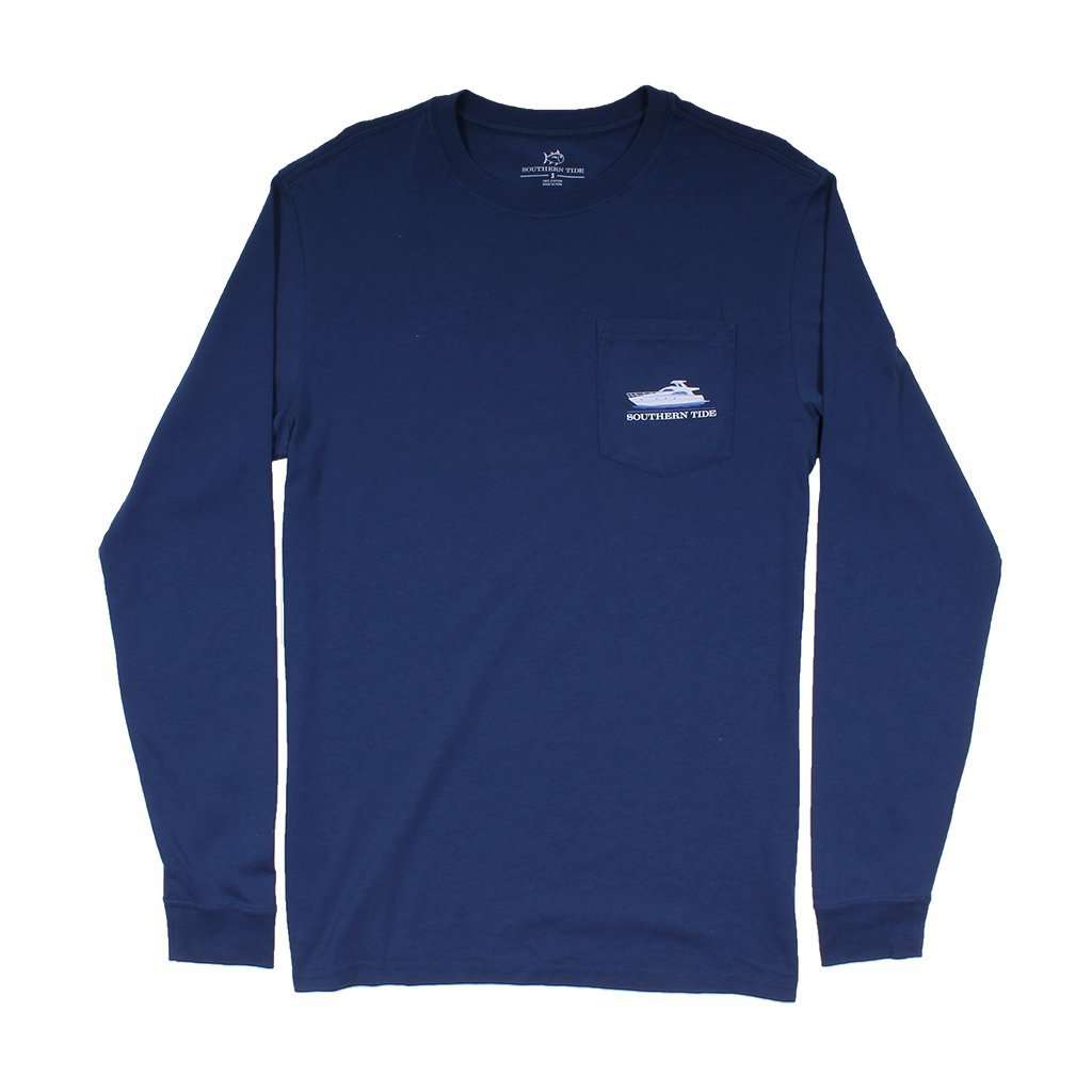 Southern Yacht Week Long Sleeve T-Shirt in Yacht Blue by Southern Tide - Country Club Prep